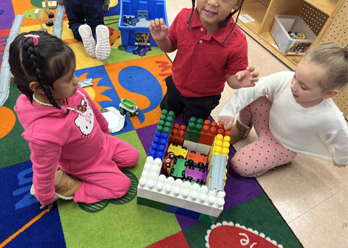 children playing with legos